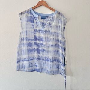 Simply Vera Wang Blue Tie-Dye Sheer Tank Sz XL NWT
